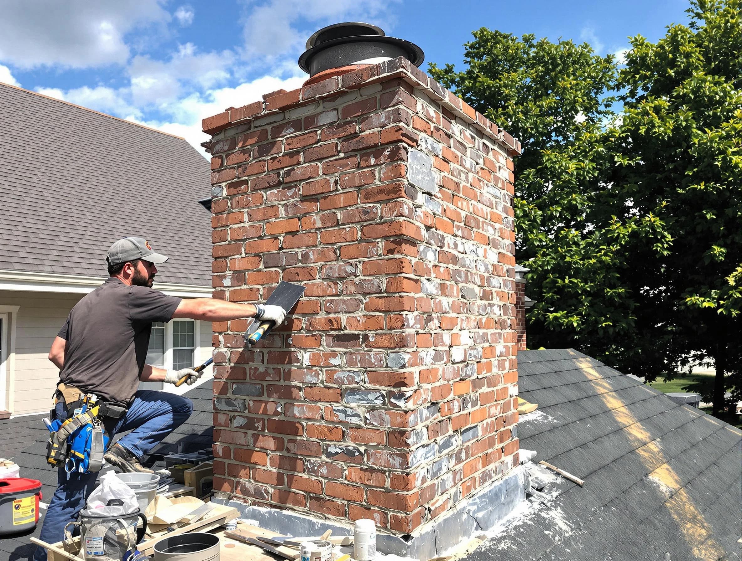 Completed chimney rebuild by Hoover Chimney Sweep in Hoover, AL