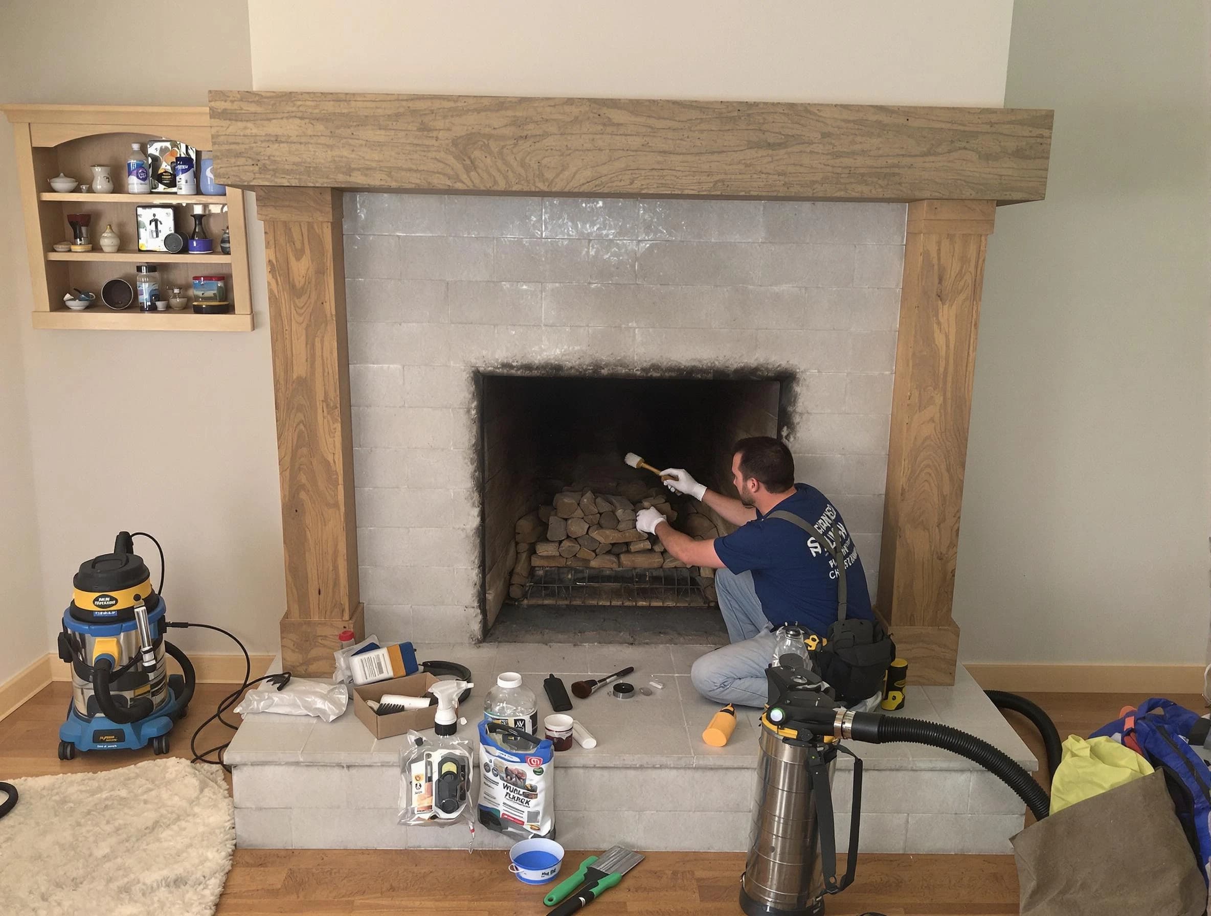 Detailed creosote removal process by Hoover Chimney Sweep in Hoover, AL