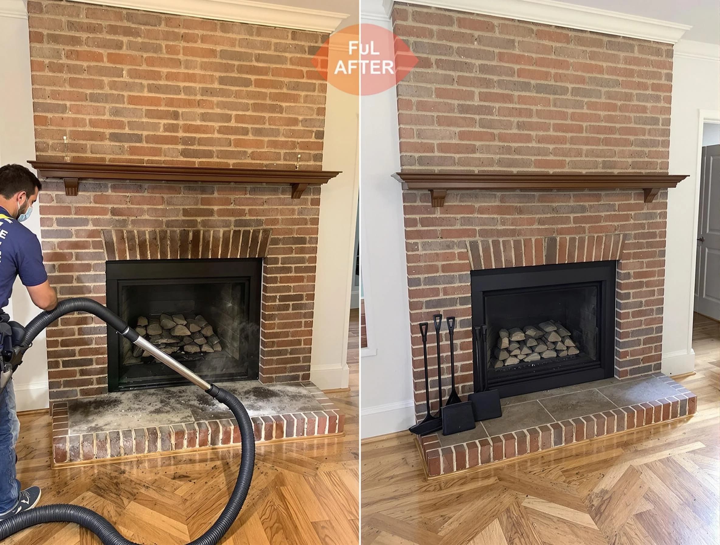 Hoover Chimney Sweep carefully sanitizing a fireplace in Hoover, AL