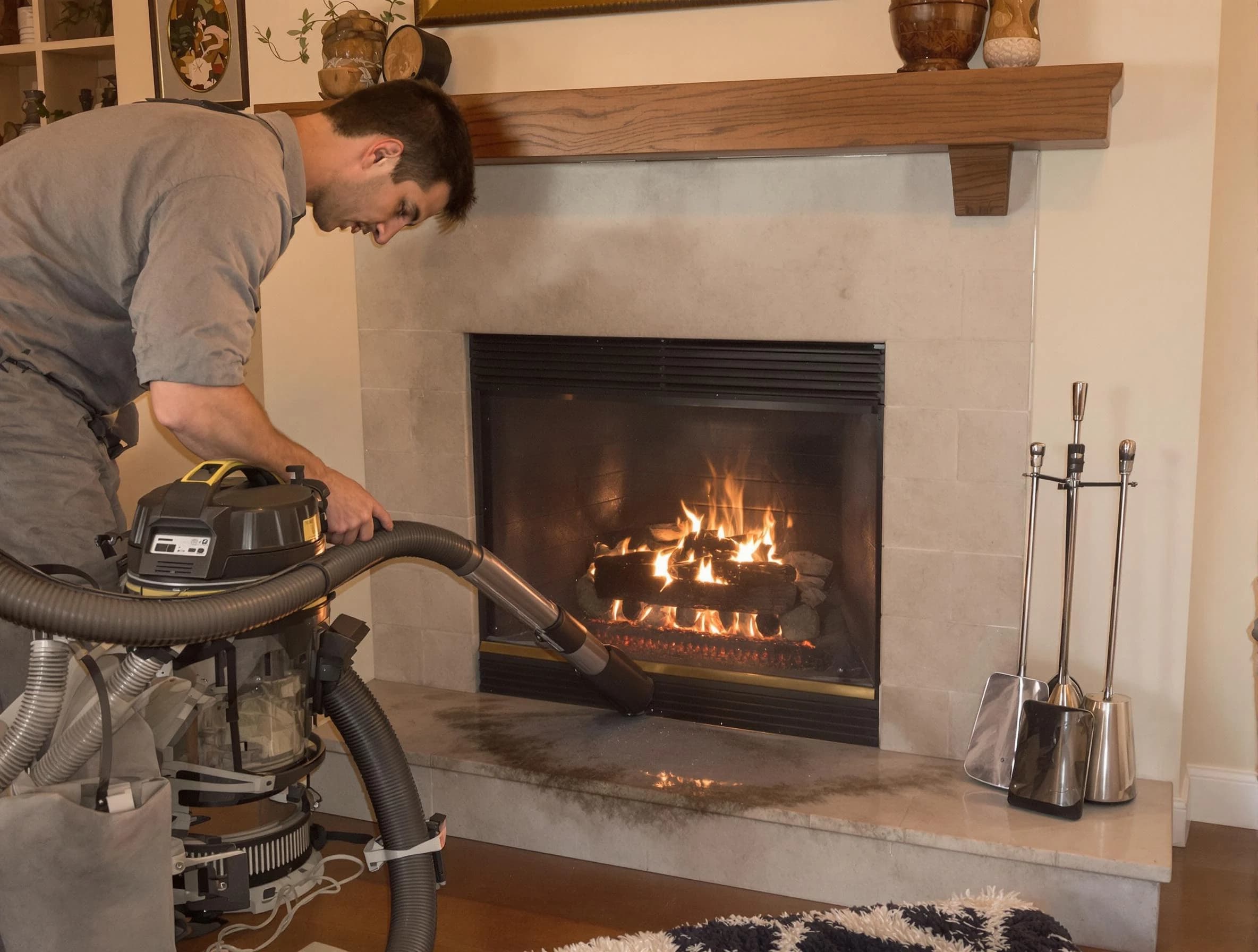 Routine fireplace upkeep by Hoover Chimney Sweep in Hoover, AL