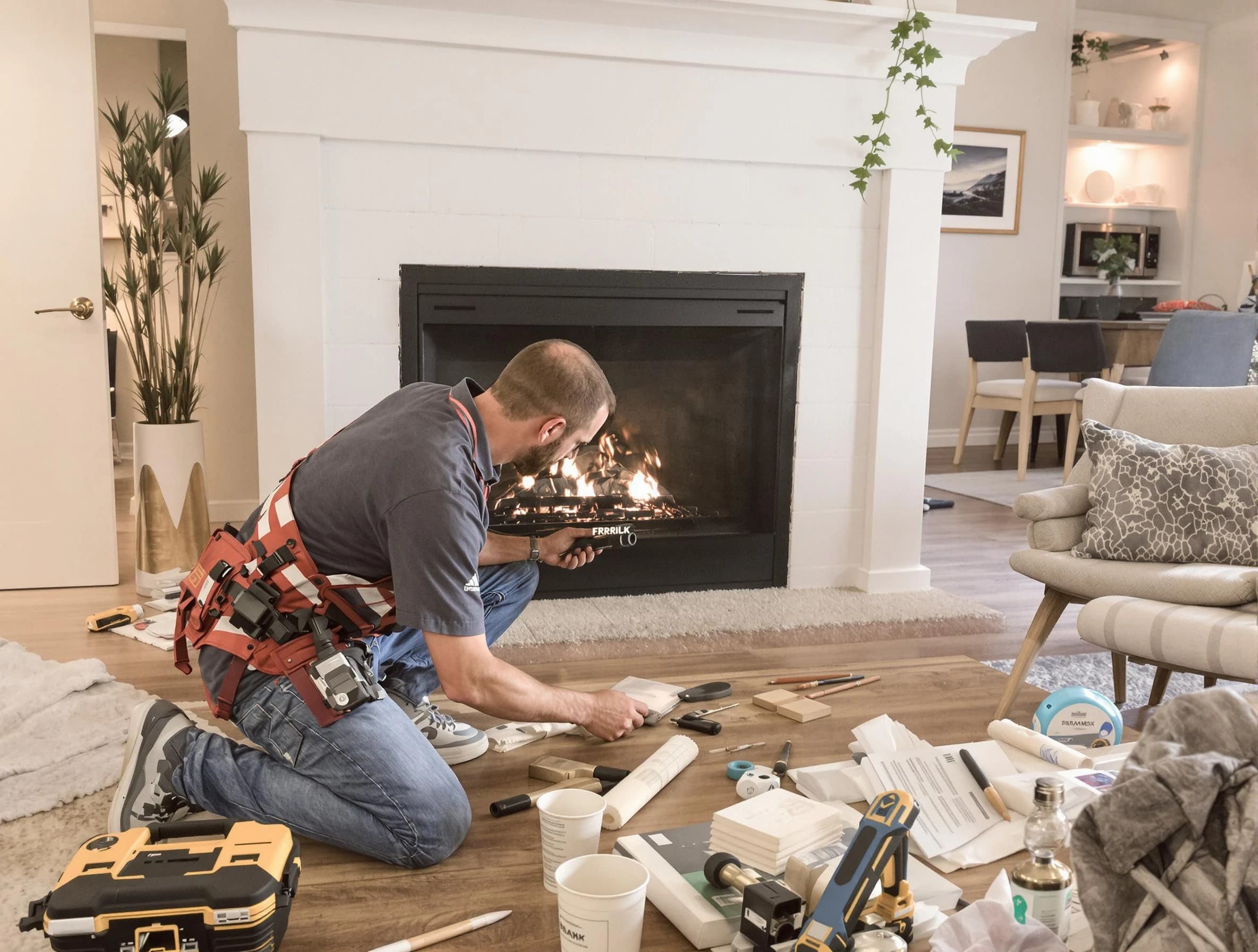 Hoover Chimney Sweep performing fireplace repair in Hoover, AL