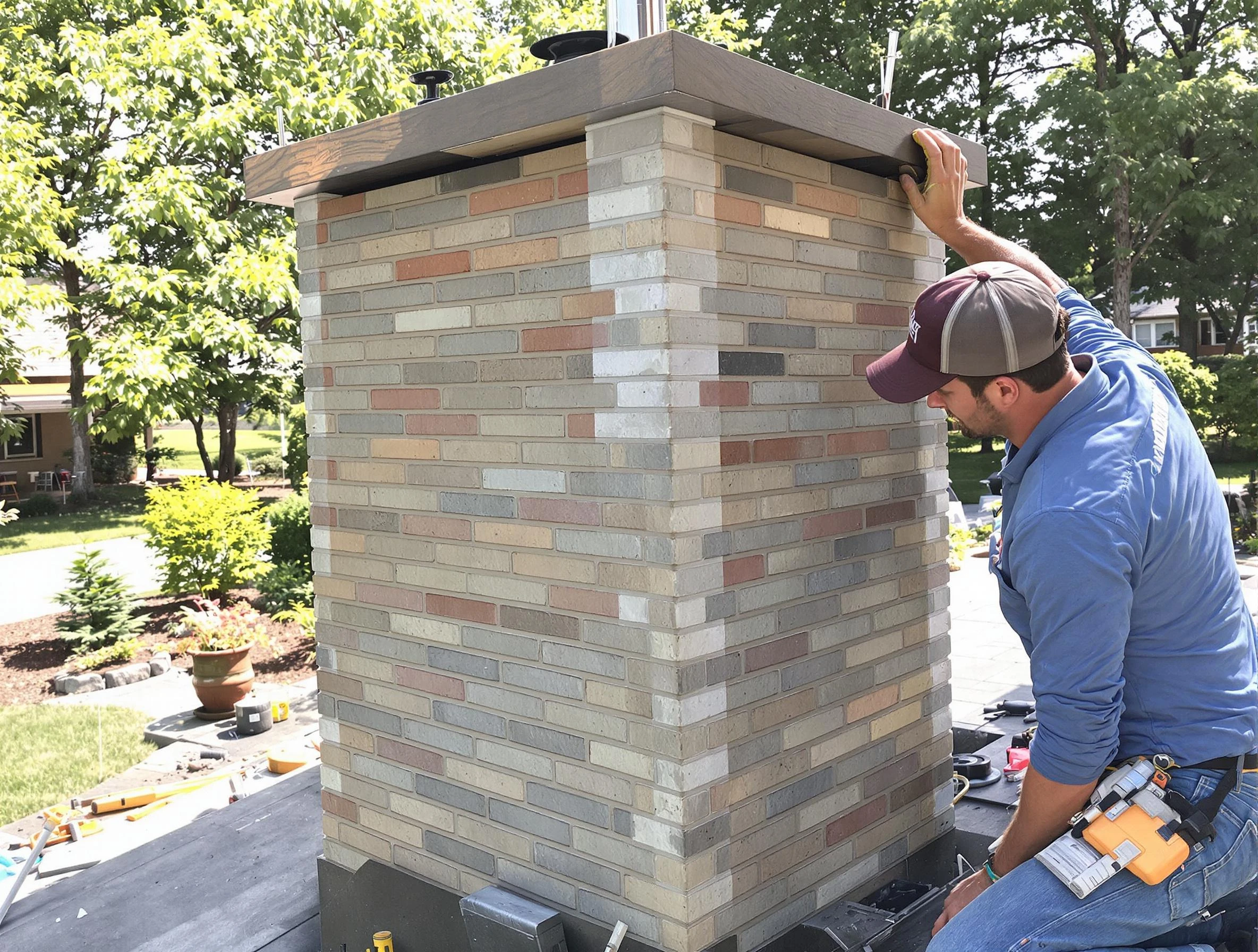 Hoover Chimney Sweep completing a modern chimney remodel in Hoover, AL