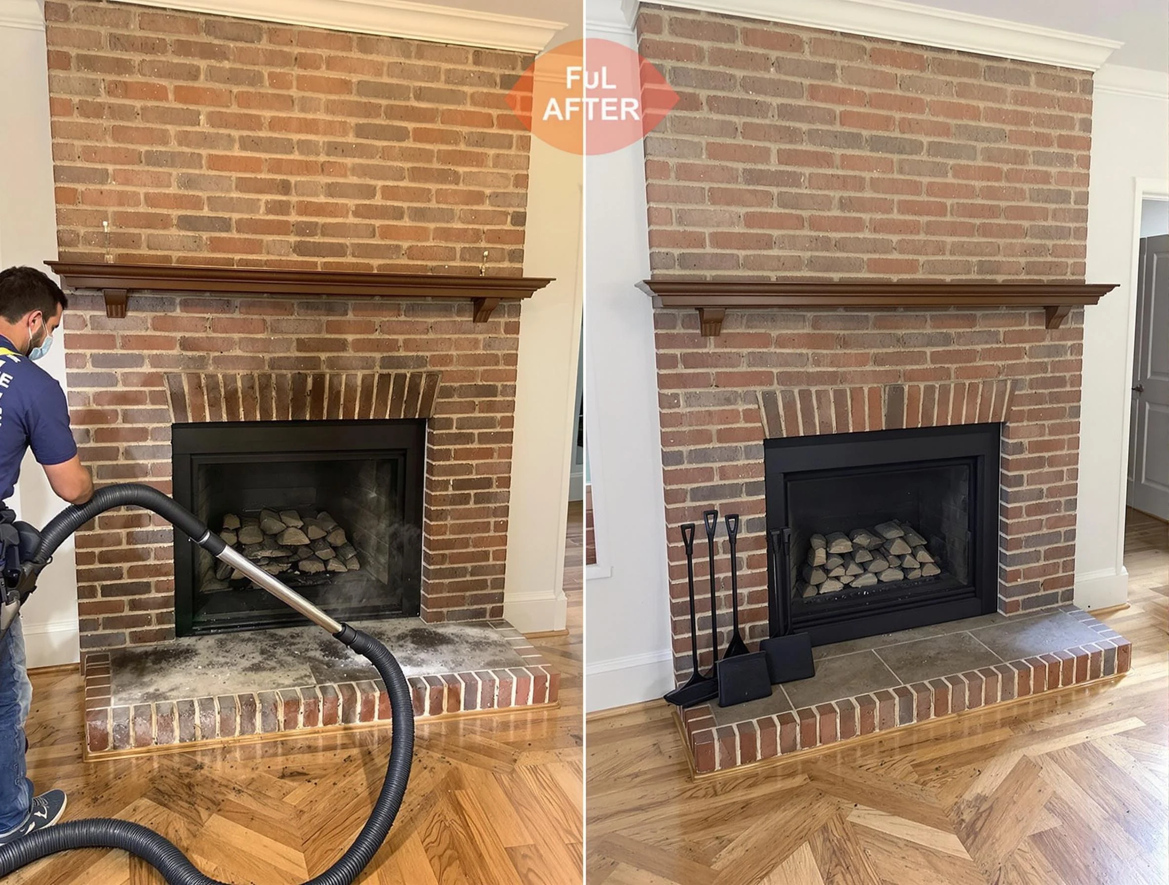 Hoover Chimney Sweep carefully sanitizing a fireplace in Hoover, AL