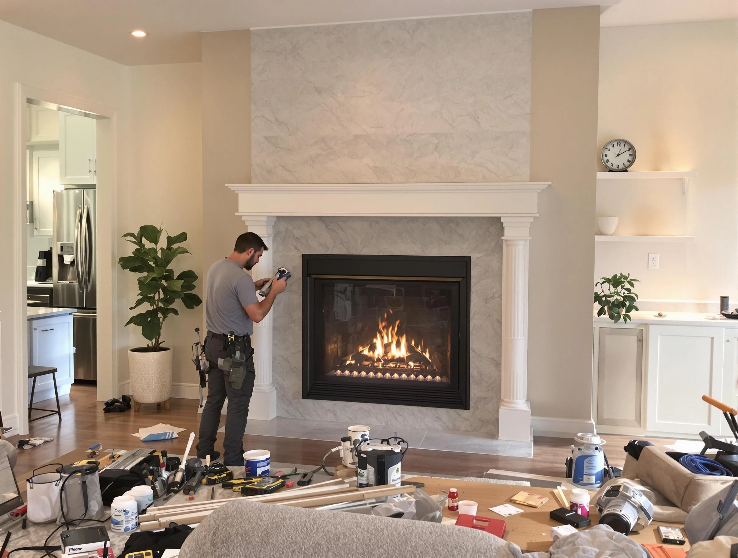 Newly installed fireplace by Hoover Chimney Sweep in Hoover, AL