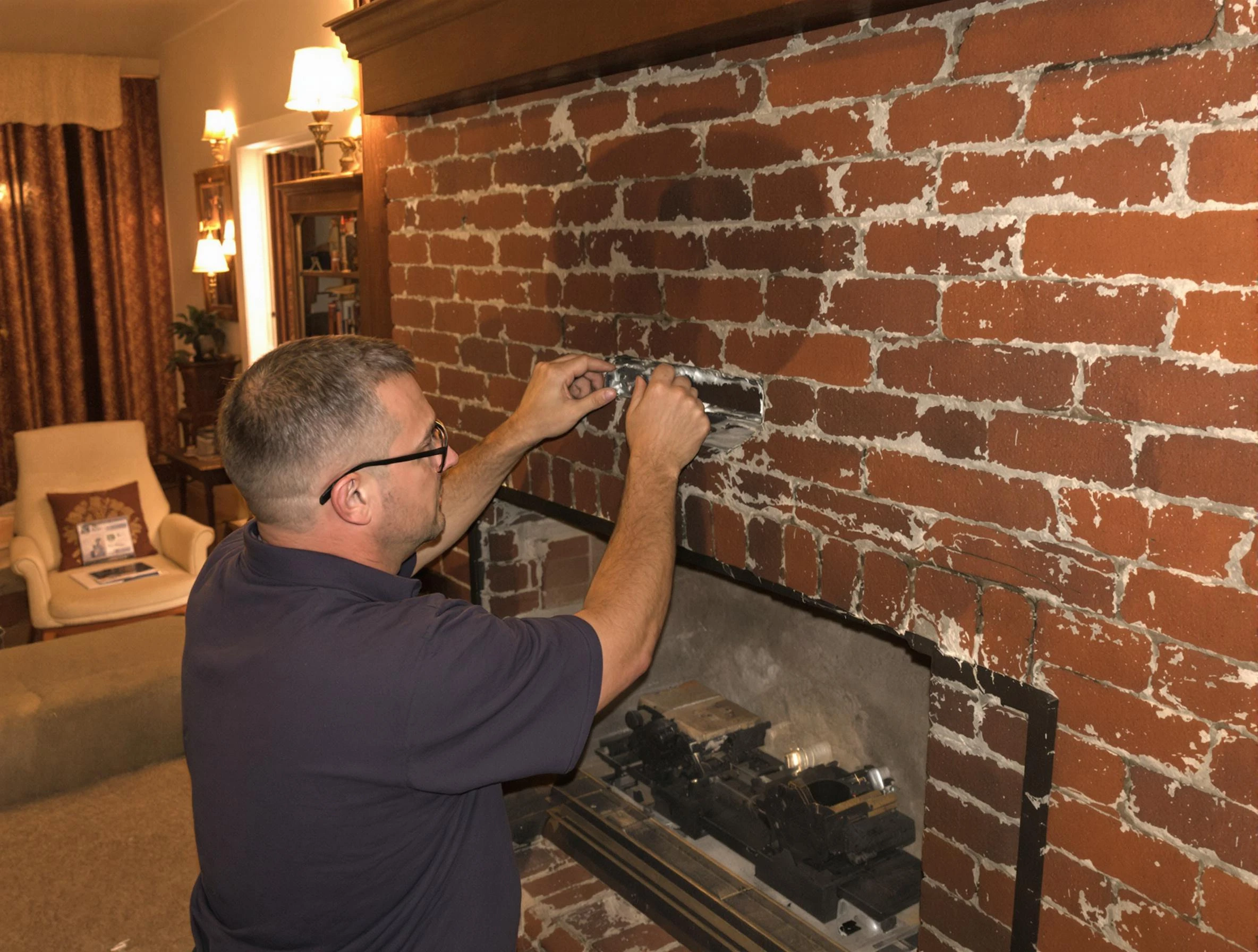 Hoover Chimney Sweep expert fixing a fireplace in Hoover, AL